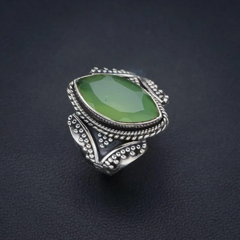 

StarGems натуральный халцедон ручной работы фотосеребряное кольцо 6,75 F1670