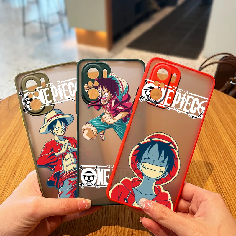 

One Piece Cartoon Anime For Xiaomi Redmi K40 K30 Pro K20 10X 10 9C 9A 9T 9 8A 8 7A 7 6 5 Plus 4X Frosted Translucent Phone Case