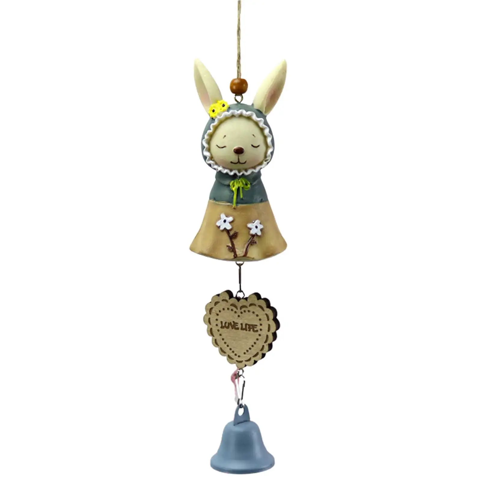 

Happy Easter Decoration Bunny Gift Wind Chimes Cute Rabbit Easter Ornament For Home Garden Backyard Patio Japanese Style