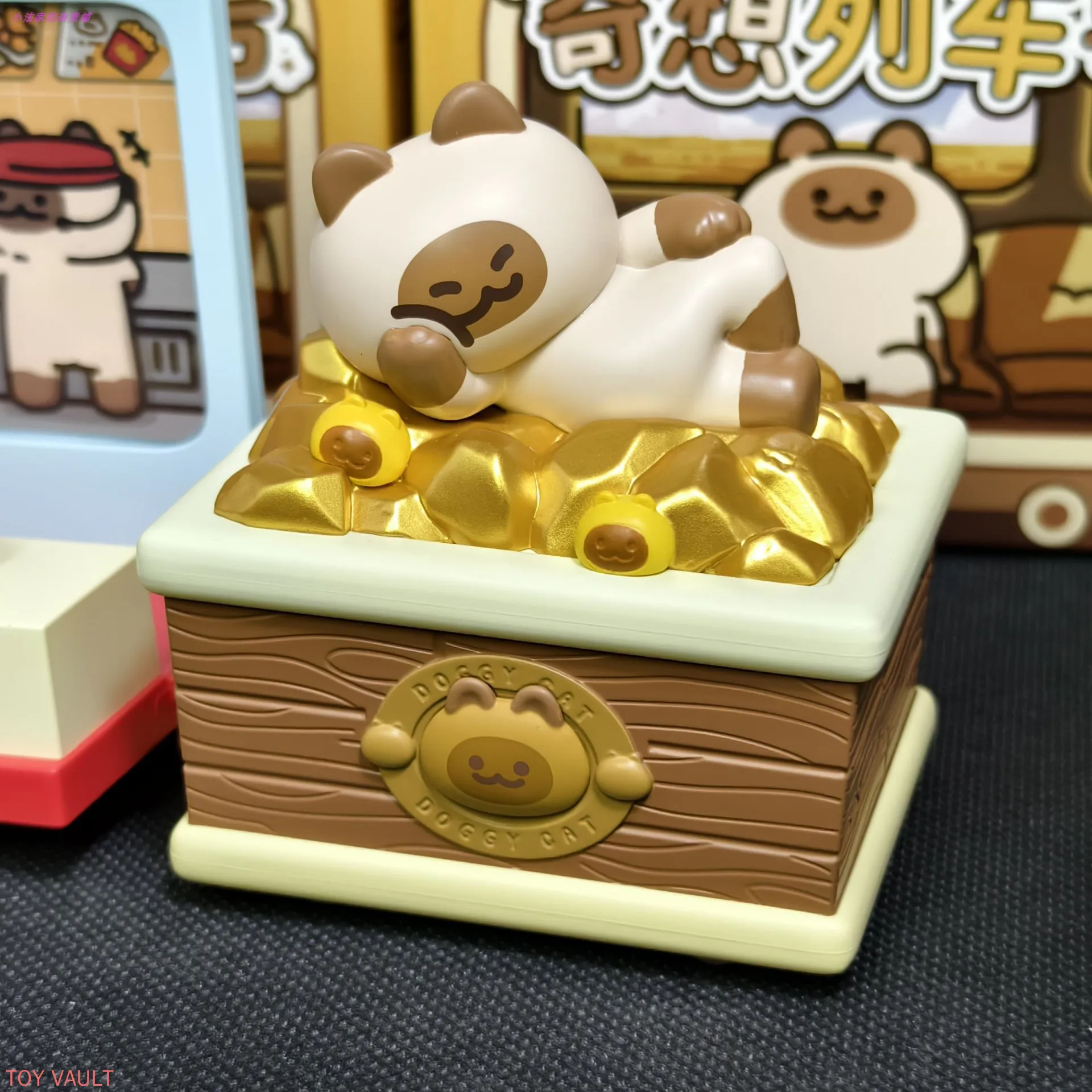 Фото Оригинальные фигурки Kkv Doggy Cat Fantasy Train Number Series в формате сюрприз-бокса (Blind Box), загадочная коробка, куклы, подарки, аниме-фигурки, игрушки, подарки. №5