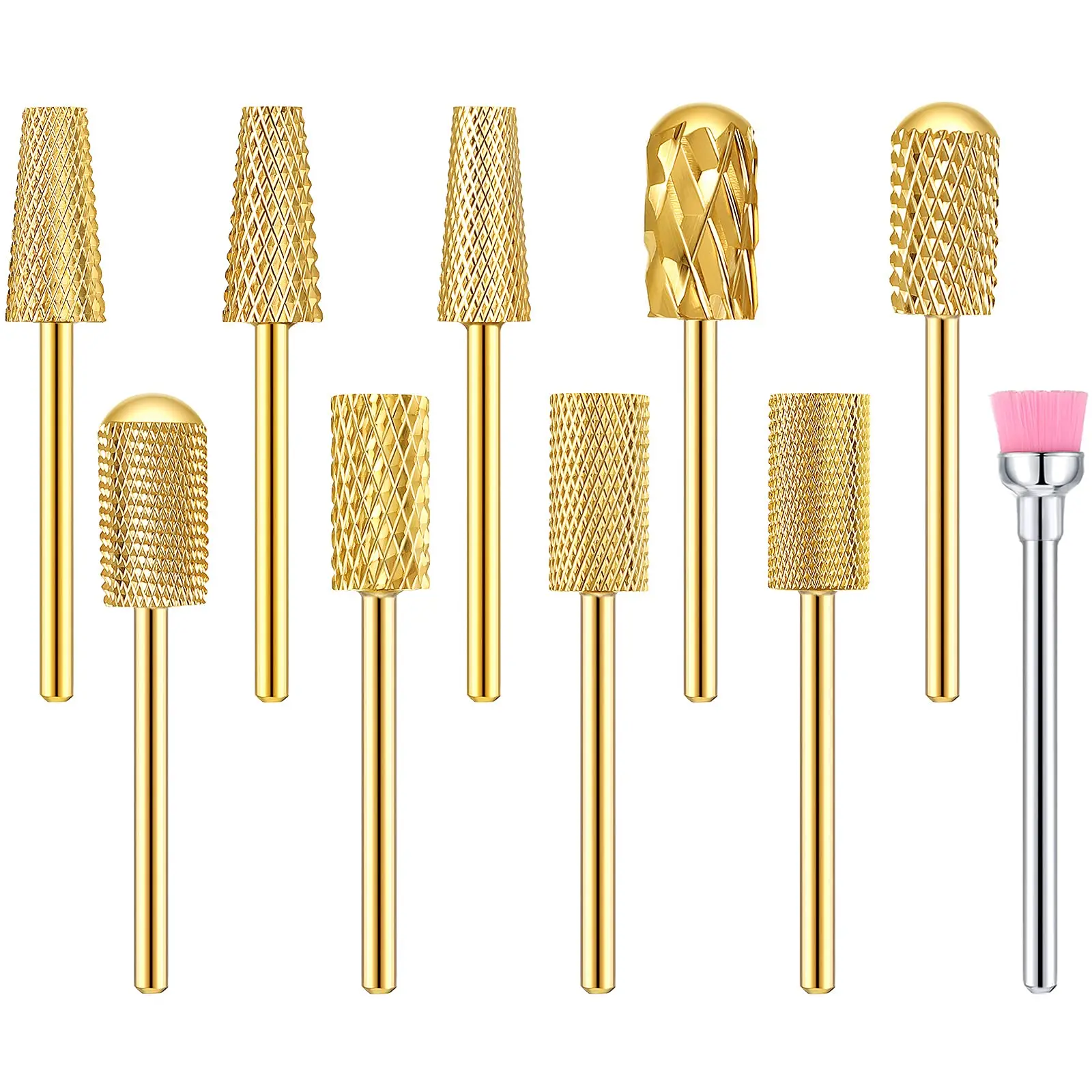 

Nail Drill Bits Cone Tapered Barrel Carbide Nail Cuticle Drill Bit Flat Top Large Barrel Carbide Bit Round Top Large Barrel Head