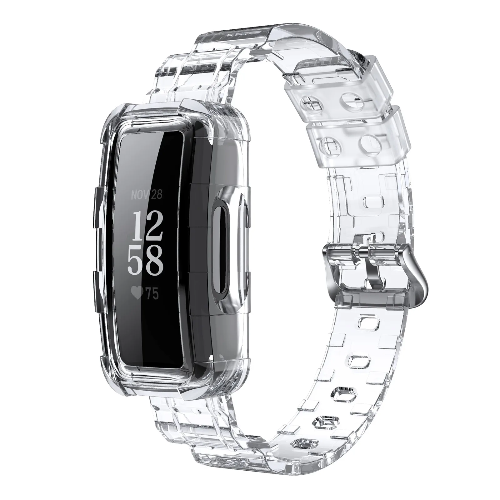 Цельный ремешок из ТПУ совместимый с Fitbit- Inspire/Inspire 2/Inspire-HR ремешки для женщин и