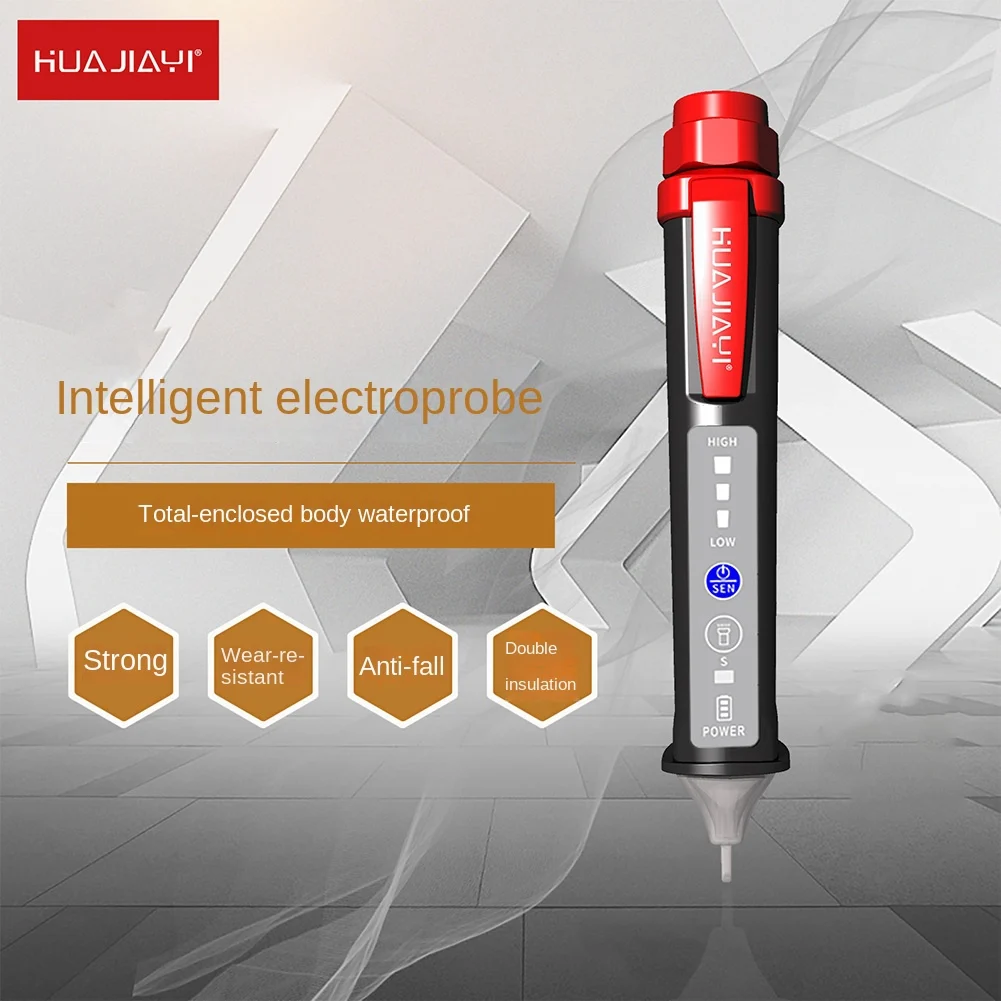 

HUAJIAYI Non Contact AC Voltage Detector 12V-1000V Waterproof Electric Tester Pen Find Breakpoint Circuit Test Electrician Tool