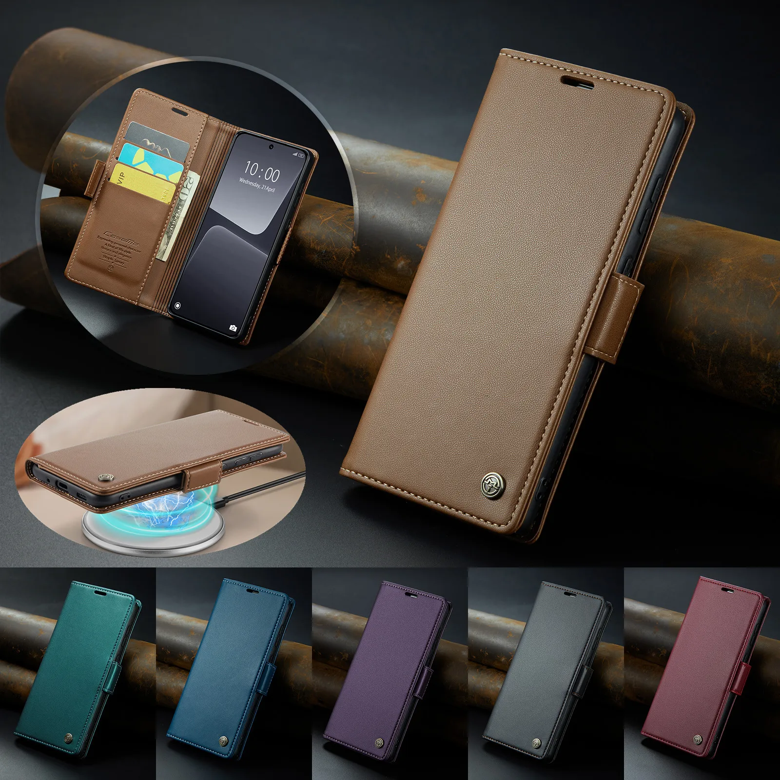 

Note 12 4G Leather Flip Wallet Case for Coque Redmi Note 12 Pro Plus 11s 10 9 Pro Max 9s Cover Card Slot Magnetic Protect Fundas