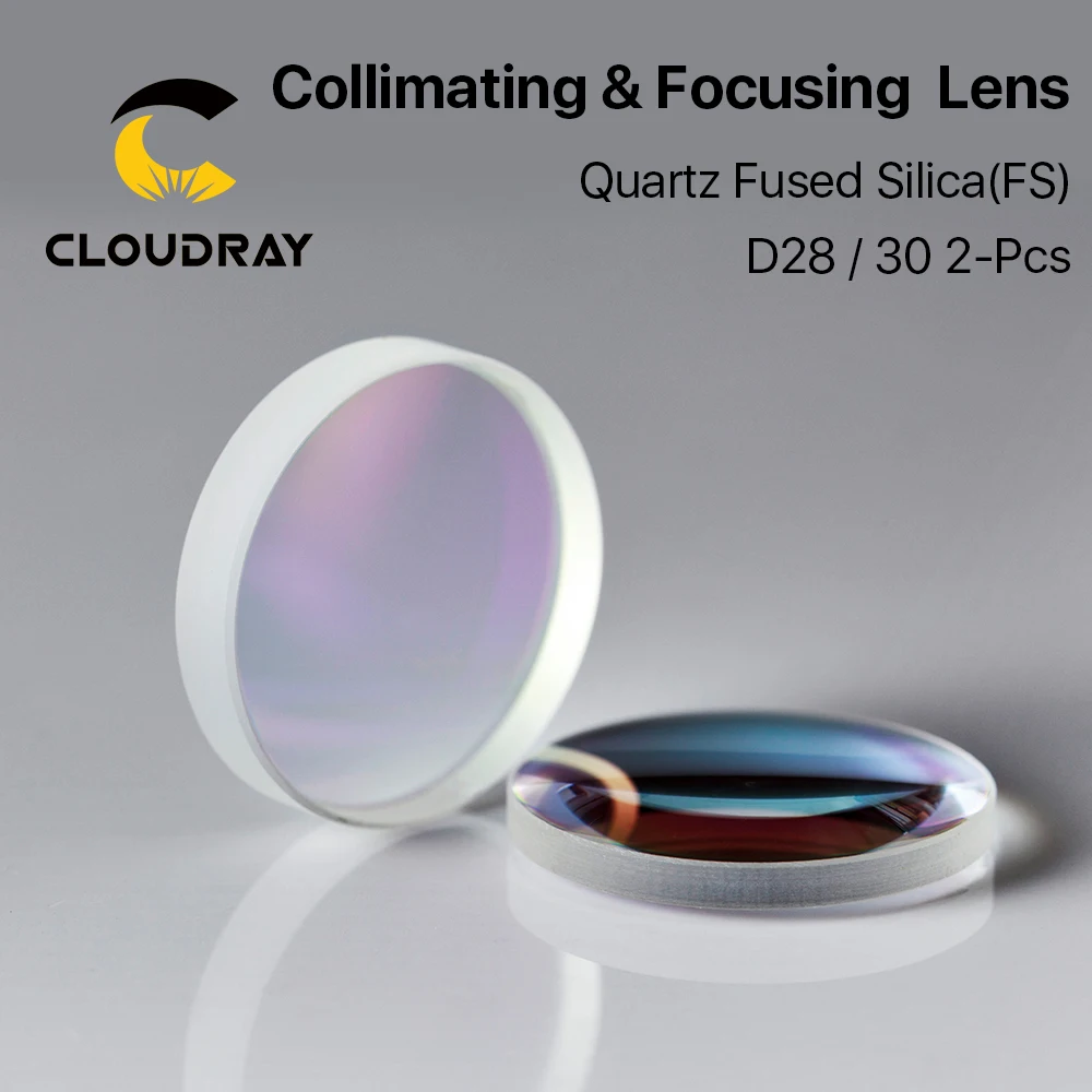 

Spherical Focusing Lens D28 D30 F75/100/125/150/155/200mm 2Pcs Quartz Fused Silica for High Energy Fiber Laser 1064nm
