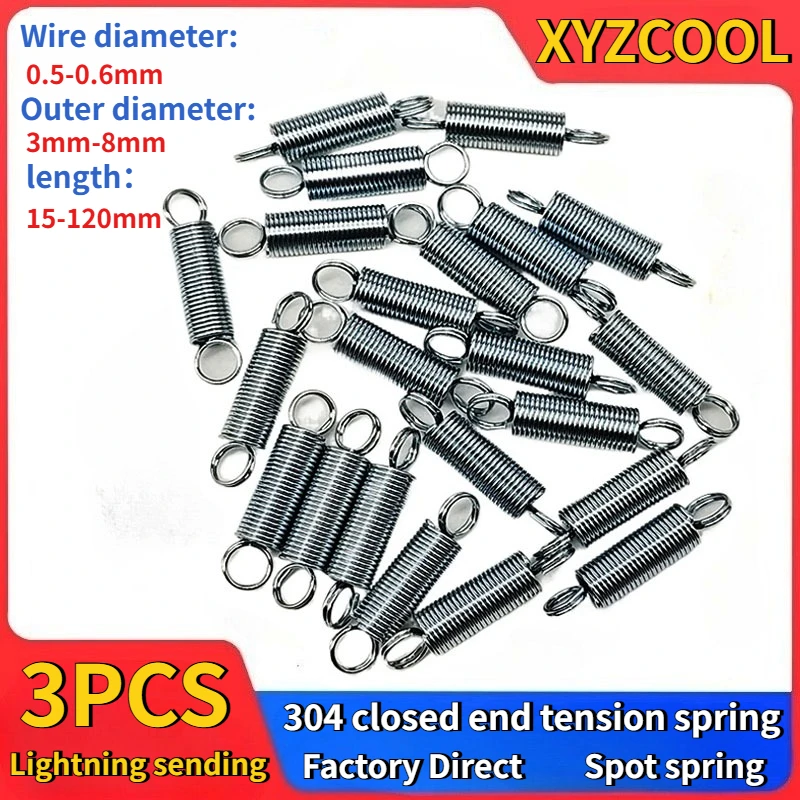 

Пружина натяжения XYZCool из нержавеющей стали 304, диаметр проволоки 0.5/0.6 мм, 3 шт.