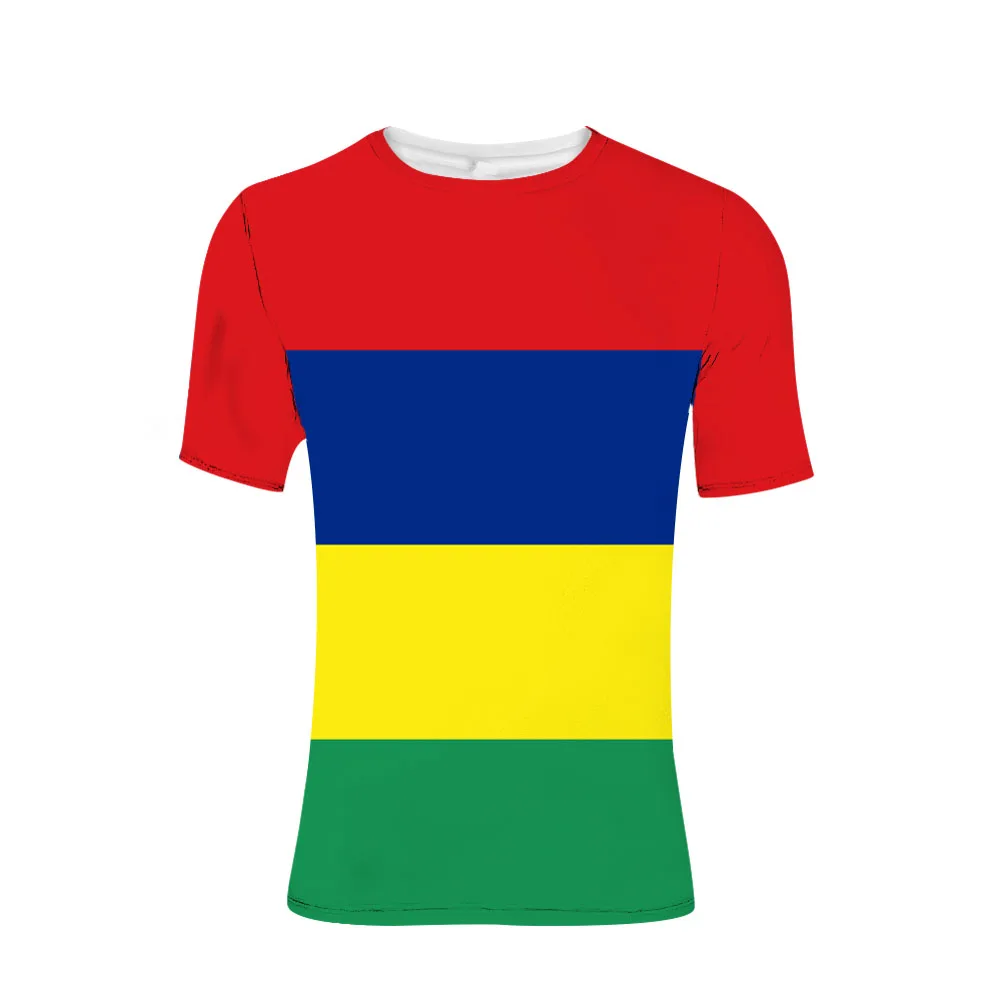 Маврикийская Молодежная Футболка «сделай сам» с бесплатным именным номером, нация, флаг му, Маврикийская французская страна, печать фото, логотип, одежда