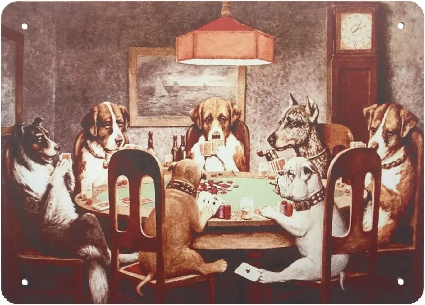 

XUNXINYOUBI, собаки играют в покер, металлический жестяной знак, 7 собак играют в покер, винтажный художественный постер, домашний Настенный декор...