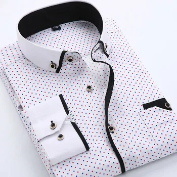 2022NEW Men Casual Long Sleeved Printed Shirts Slim Fit Male Social Business Dress Shirt Brand Men Clothing Camisas Para Hombre 1