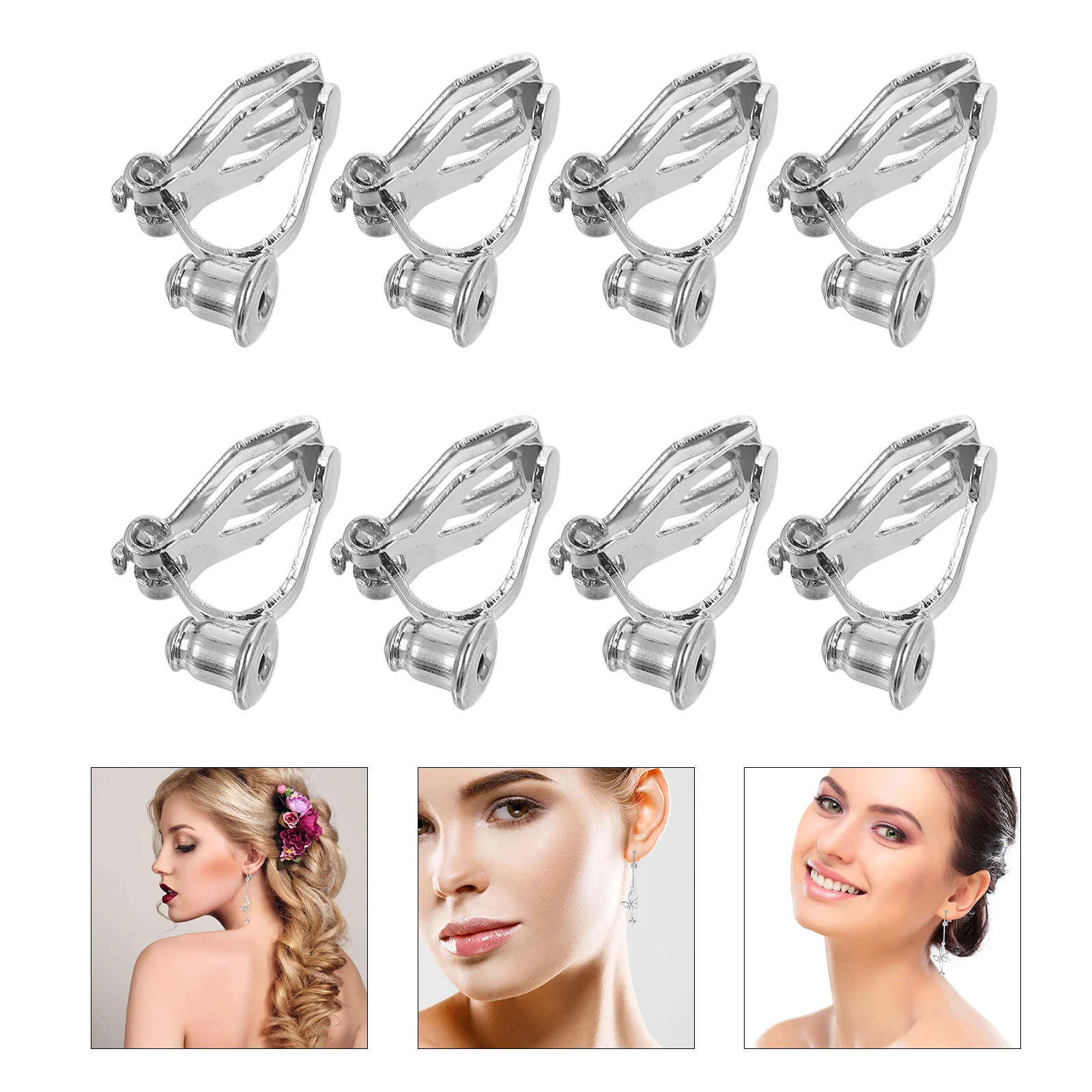 

8 Pcs Ear Clip Adapter Base Decor DIY Earring Making Supplies Ladies Earrings Parts Women’s Clip-on Accessory Jewelry