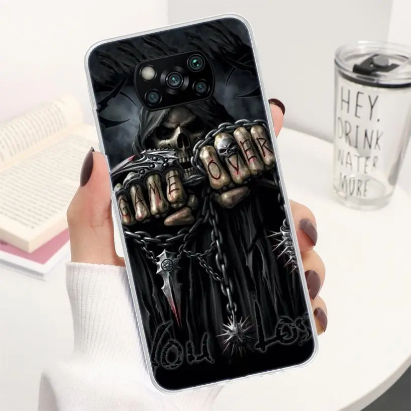 Grim Reaper Skull Skeleton Coque Phone Case For Xiaomi Poco X3 Nfc X4 M3 M4 Pro M2 F3 F2 F1 Mi Note 10 A1 A2 A3 Lite CC9E Soft C images - 6