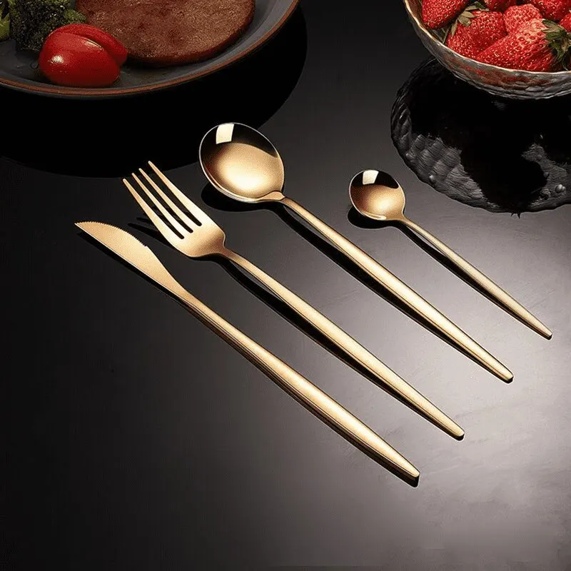Stainless Steel Steak Knife Fork Coffee Spoon Teaspoon Flatw
