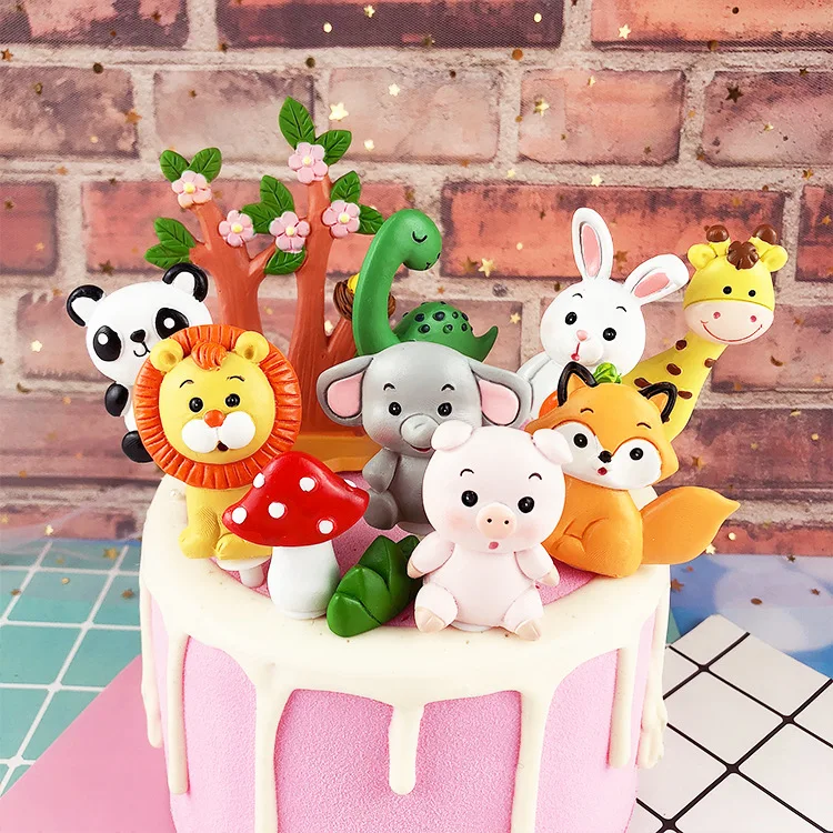 

Woodland Animals Cake Topper Jungle Safari Cake Decor Happy Birthday Party Decor Kids Boys Girls Wild Animals Lion Dinosau Panda