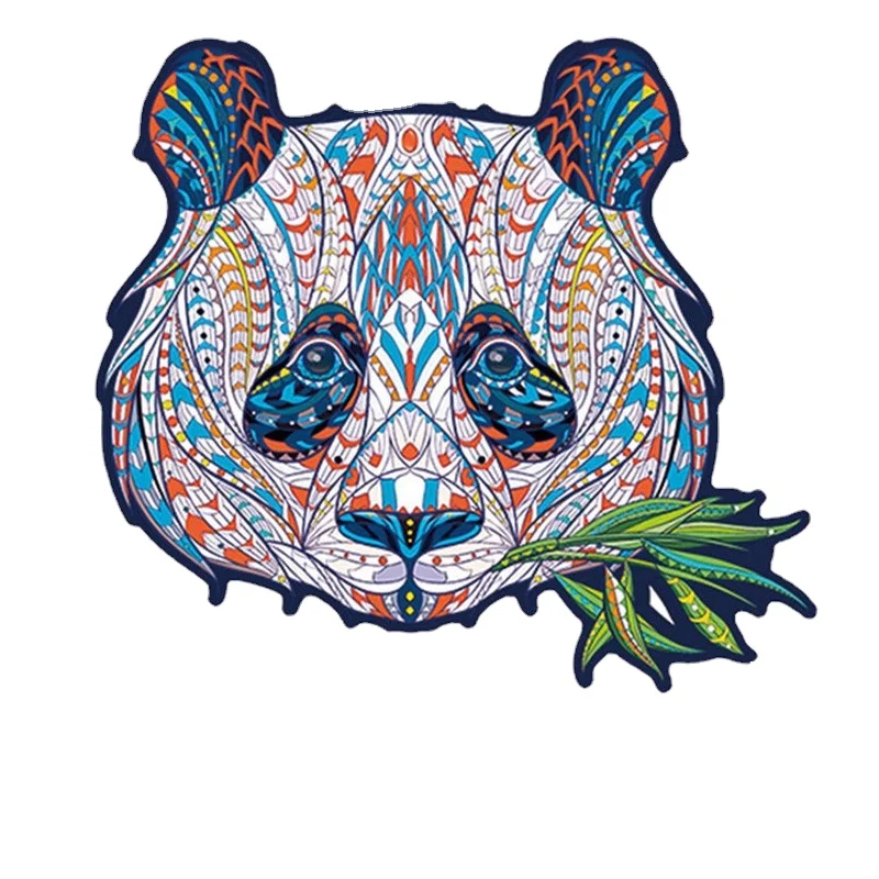 

Animal Wooden Puzzle DIY Home Crafts Holiday Gift Living Room Ornaments Shaped Unique Colorful Panda Puzzle Parent-Child Game