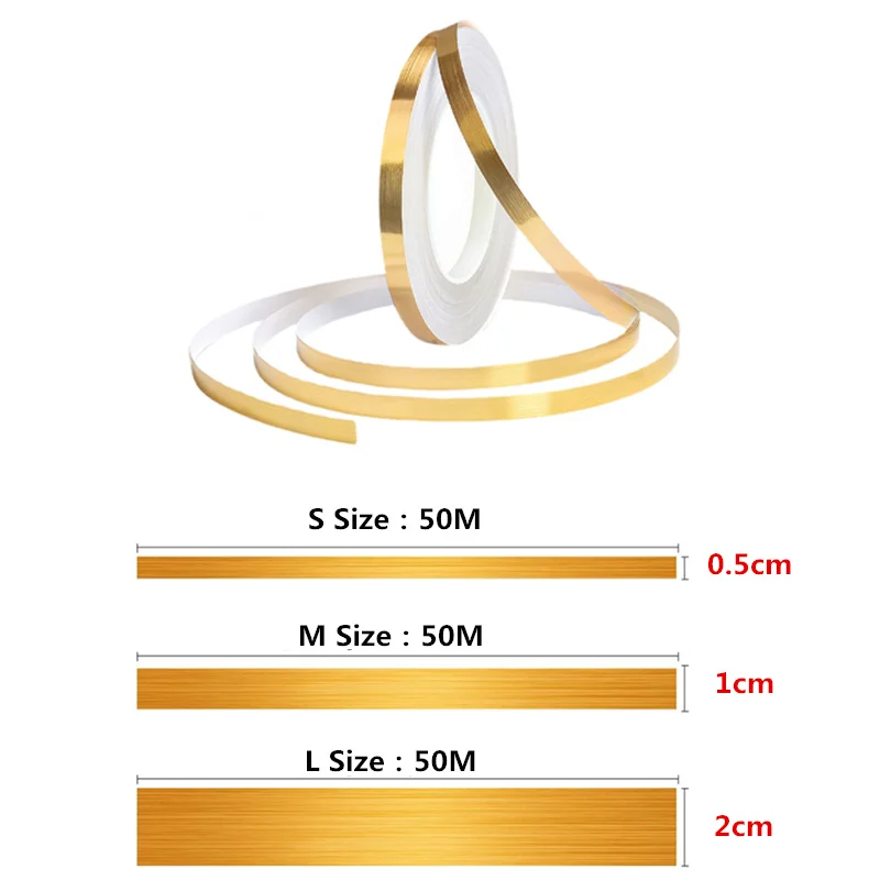 50M Home Decoration Tile Gap Tape self-adhesive tape Floor Wall Seam Sealant Ceiling Waterproof Decorative Sealing Sticker Decal