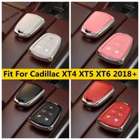 car accessories for cadillac xt4 xt5 xt6 2018 2022 tpu car key case chain cover shell protection decoration trim interior kit