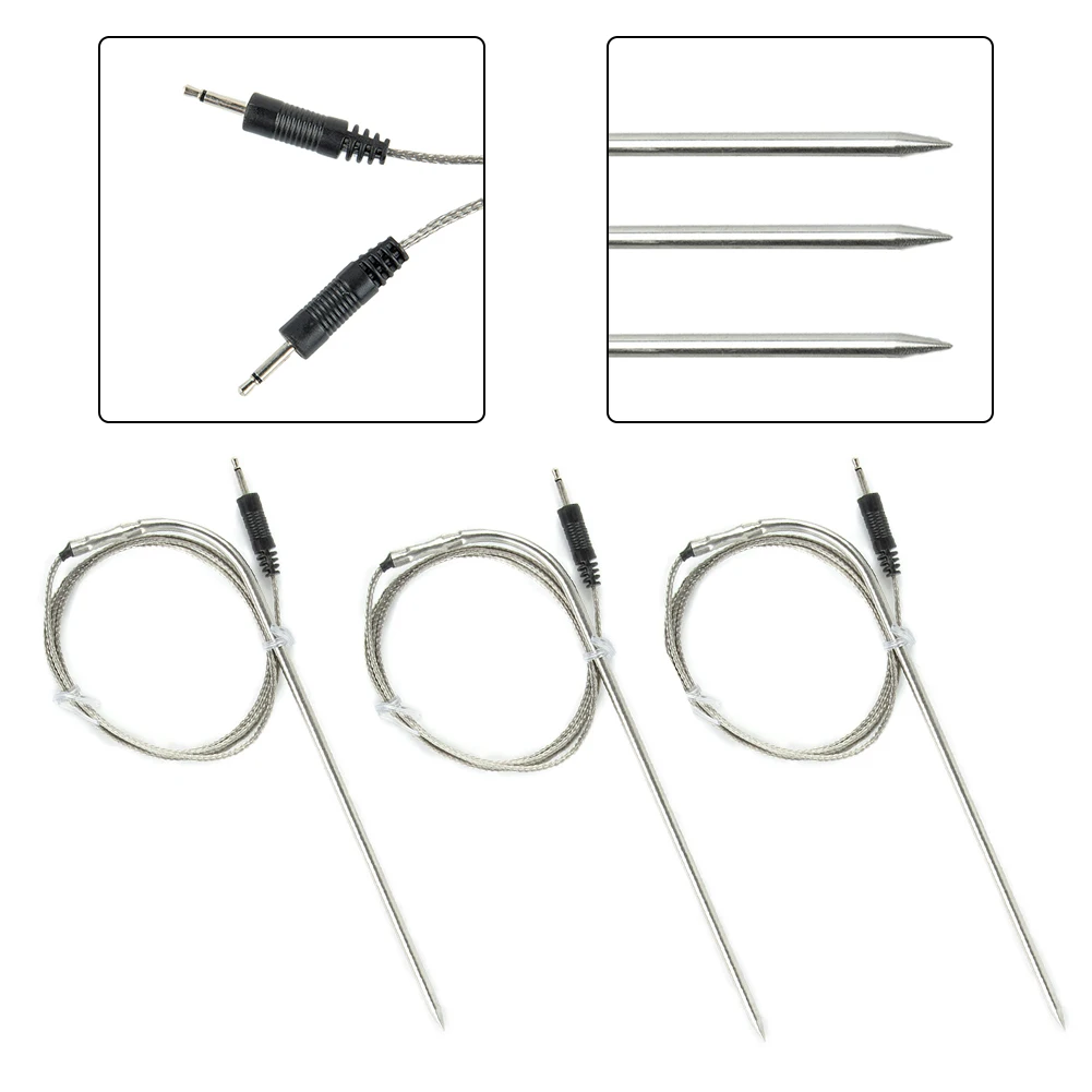 

3Pcs Temperature Probes Sensor ±1℃/±1.8℉ 130cm Accessories Detection Sensor For BBQ Thermometer Spare Parts Practical