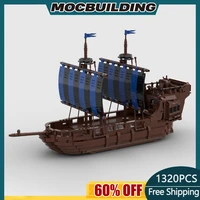 moc building blocks black falcon ship pirate boat diy creative assembly model toy childrens holiday gifts