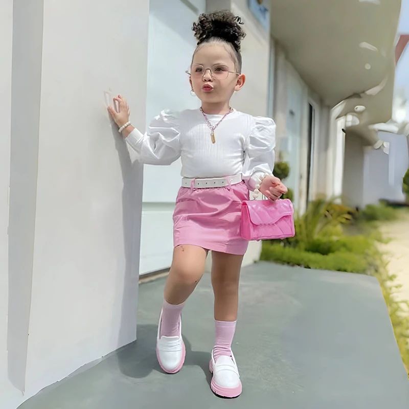 Комплекты для девочек: топ с длинными рукавами и юбка. Комплект малышей. Идеально