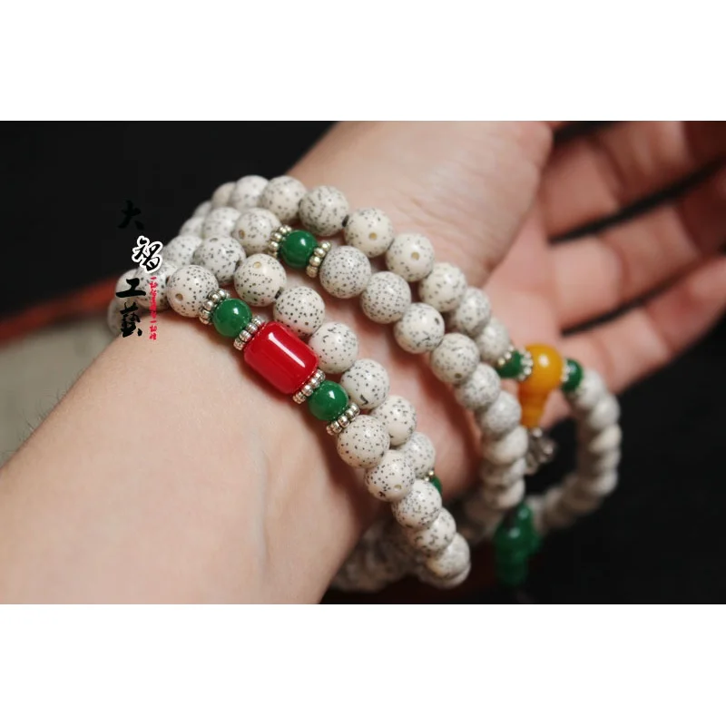Xingyue Bodhi Отбеливающие круглые бусины Лунный Январь108Браслет с