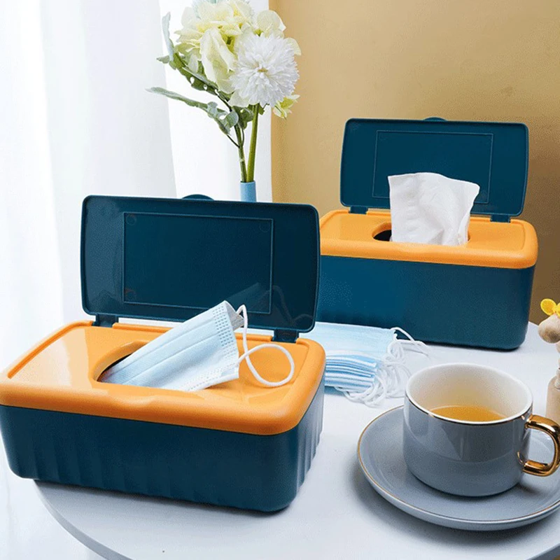 

Newly Desktop Tissue Box Holder Modern Dustproof Easy Use Wet Wipes Dispenser Holder Tissue Wipe Container Napkin Organizer
