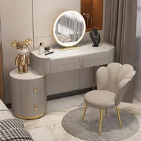 Light Luxury Minimalist Dressing Table All Solid Wood Slate Multifunctional Storage Cabinet One Cabinet Bedroom Furniture