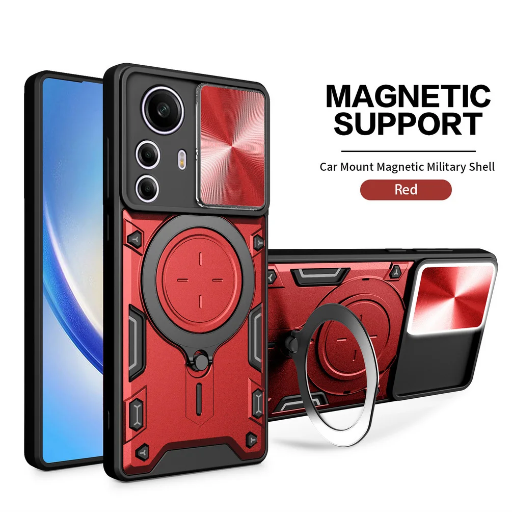 

Magsafe Magnetic Camera protect case for Xiaomi Redmi Note 12S 12 Pro 4G 11 Pro + 11S 10 Pro Max 10S Hybrid Metal Ring Cover