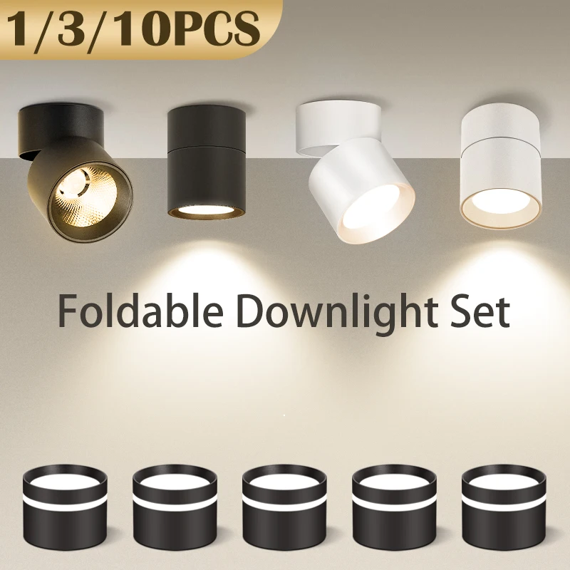 

2023 Led Ceiling Lamp Downlights 220V Aluminum Surface Mounted Spotlight Set 5/10/15W For Living Room Bedroom Kitchen Indoor