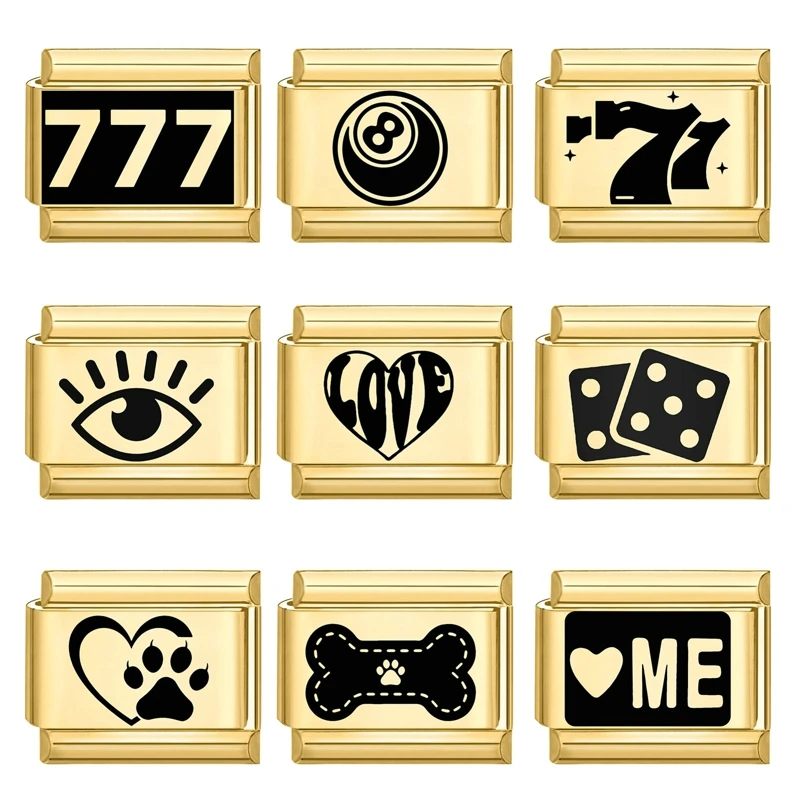 Шарм 2024 подарки золотой цвет с принтом бабочки звезды итальянские шармы звенья