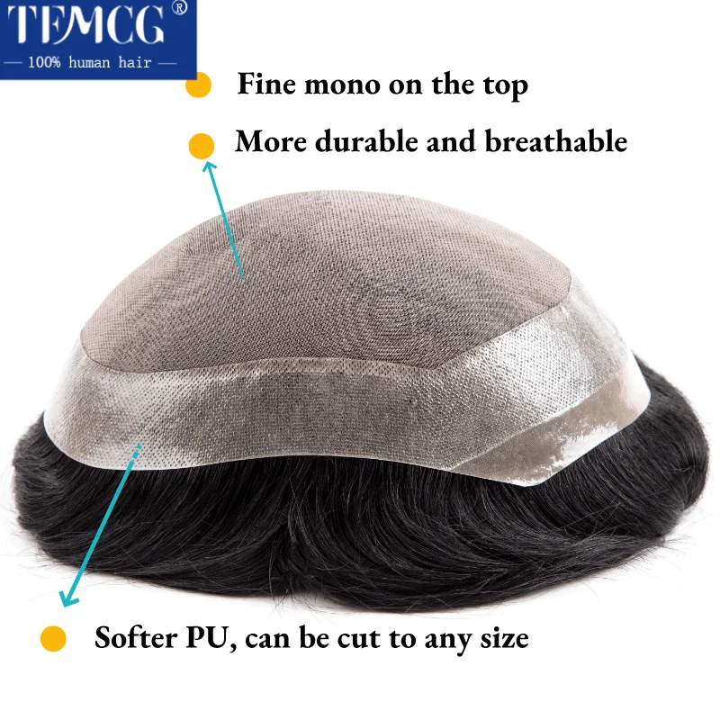 Рисунок 3 - Мужской тонкий моно парик Toupee