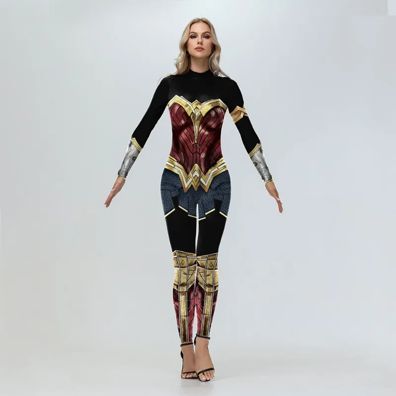 Фото Костюм Суперженщины Justice Wonder для косплея, сексуальный комбинезон для вечеринок, сценический наряд Зентай №2