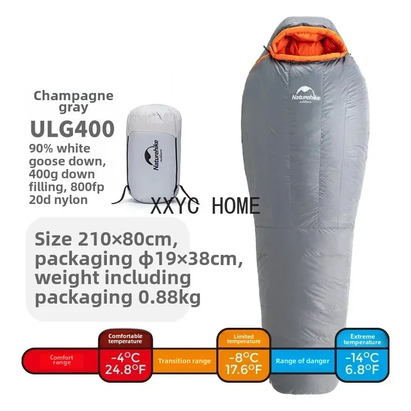 Naturehike Upgrade ULG400 ULG700 ULG1000 Зимний теплый спальный мешок из гусиного пуха для мамы 800FP