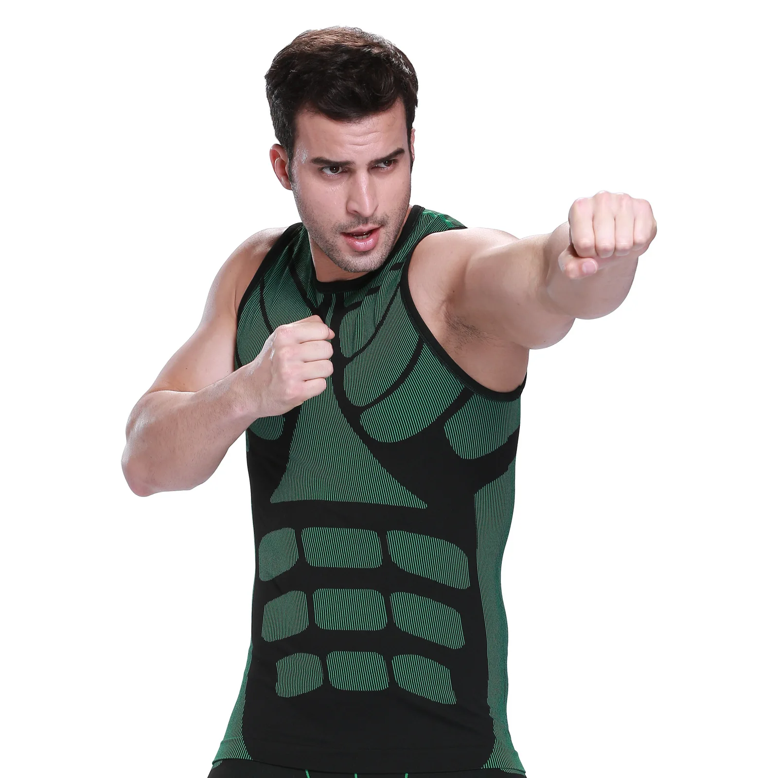 HaleyChan Men's Summer Quick-drying Tank Top Abdominal Training Vest Running Sportswear Men's Shapewear Waist Trainer Vest