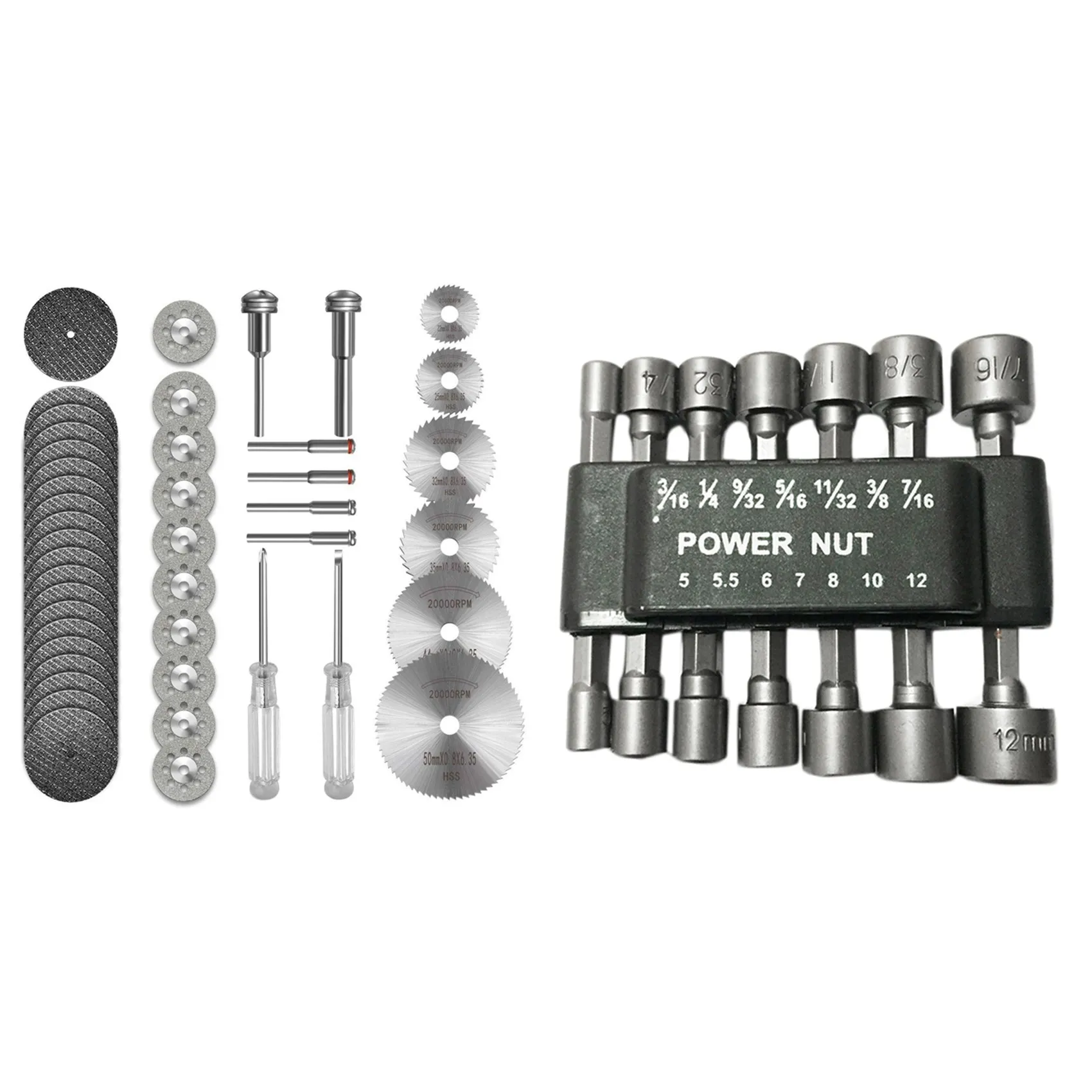 36Pcs Cutting Wheel Set For Rotary Tool With 14 PCS Power Nut Driver Bit Set