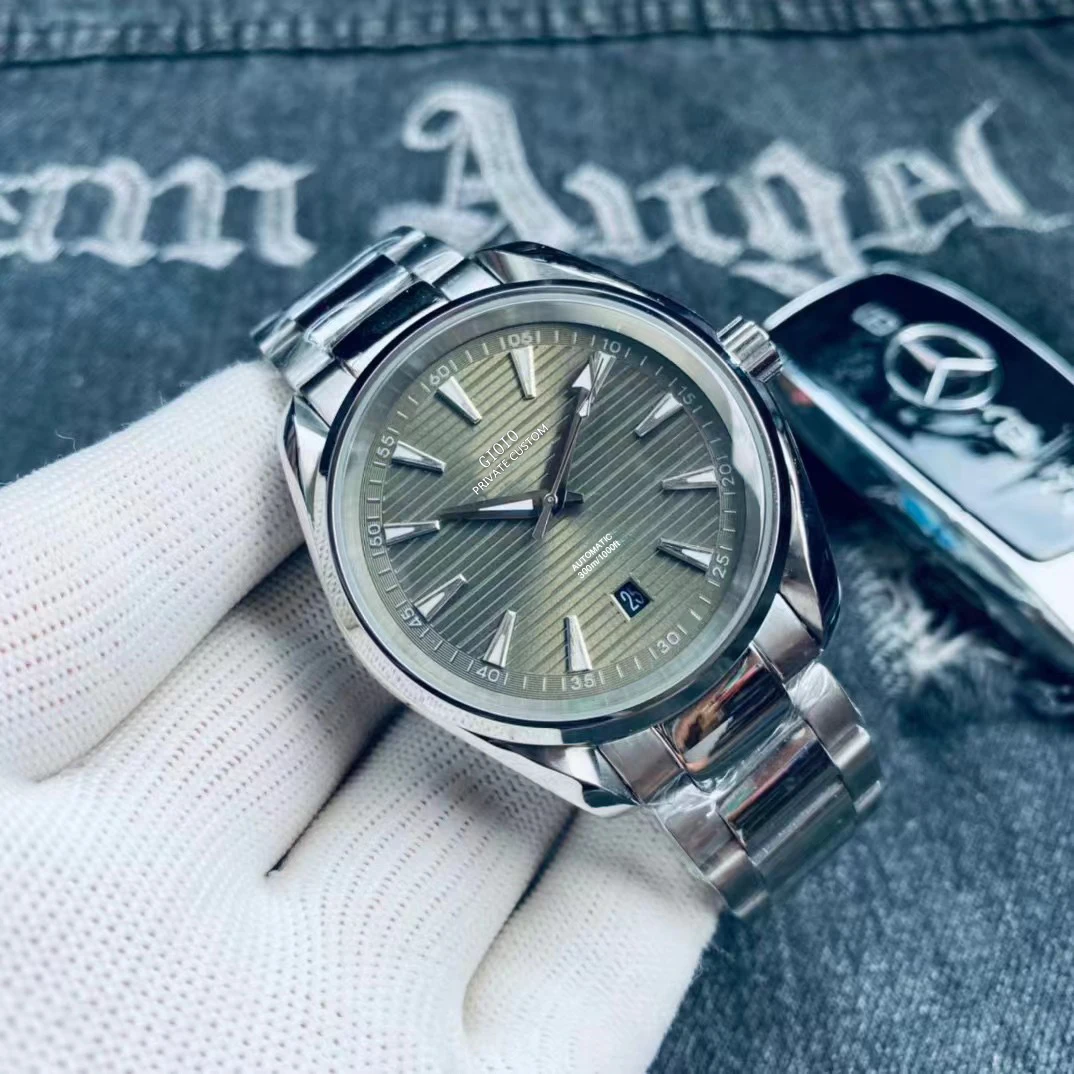 

automatic mechanical men watch black blue