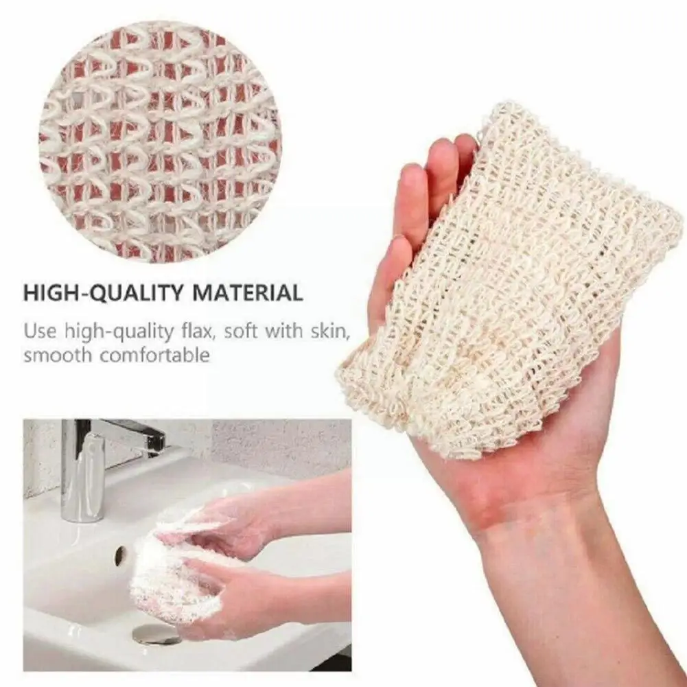 

1pcs Sisal Soap Bag Blister Ramie Mesh Soap Storage Net Double-layer Foaming Maker Foam Easy Bags Bubble Soap Holder Bags X1m6