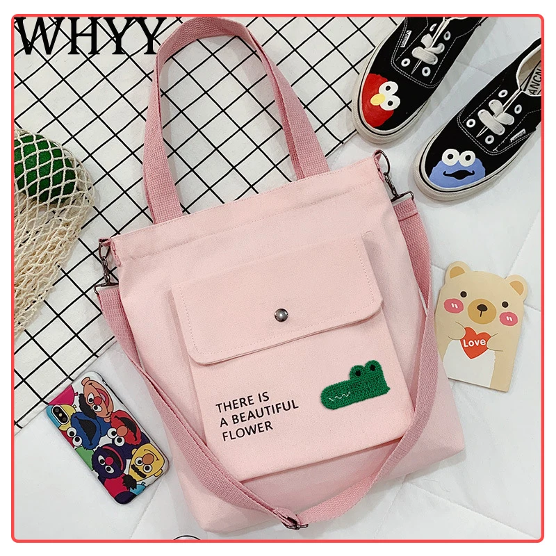 

WHYY Women's School Messenger Bags For Women Shoulder Ladies Student Handbag Large Capacity Casual Canvas Shoulder Female Bags