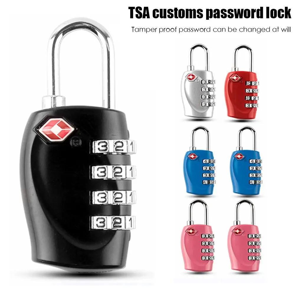 

TSA Customs Code Lock 4 Dial Digit Password Lock Combination Suitcase Luggage Metal Code Password Locks Padlock Anti-Theft