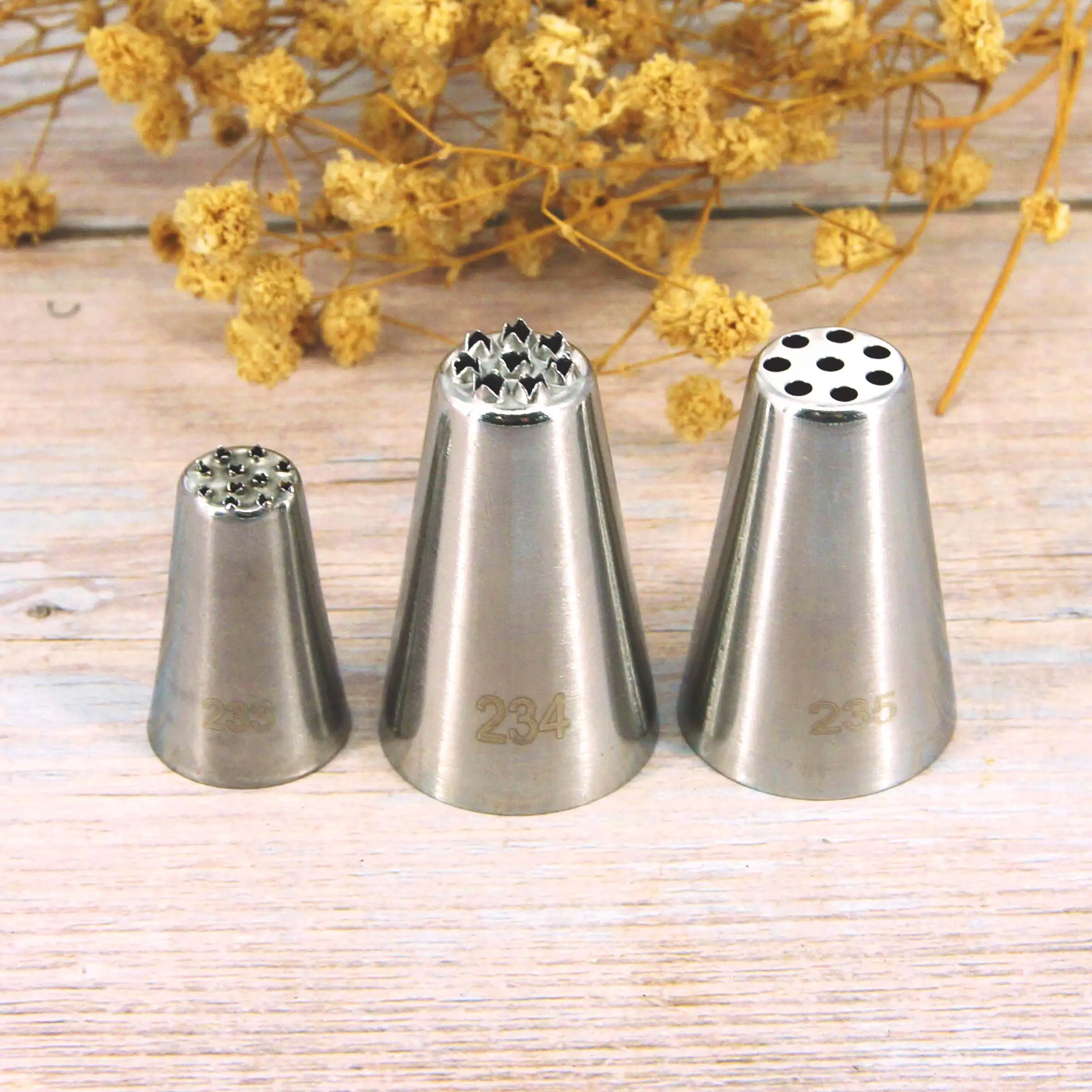 

#233 #234 #235 Stainless Steel Icing Piping Nozzles Cake Decorating Pastry Tip Sets Cupcake Tools Bakeware