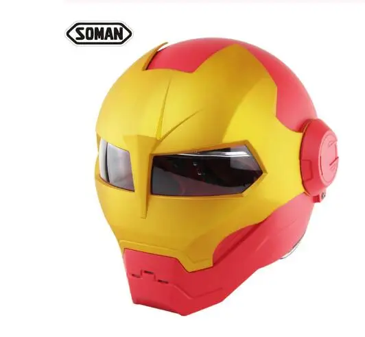 

SOMAN Iron Man Helmet Flip Up Motorcycle Helmet Robot Motor Bike Casco Monster Casque DOT Approval SM515 Cool Helmets 515