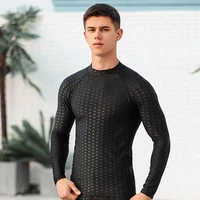 2022 mens swimwear long sleeve quick dry breathable sunscreen solid color swimsuit water sports beach swimming surfwear t shirt