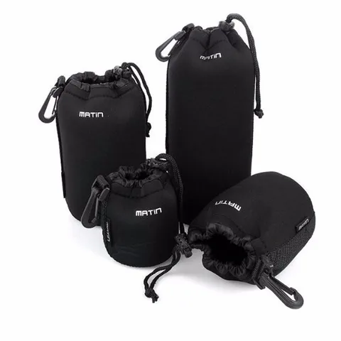 Мягкая неопреновая сумка для объектива камеры с крючком, портативный чехол для объектива DSLR, защитный чехол для объектива камеры, сумка для камеры на шнурке