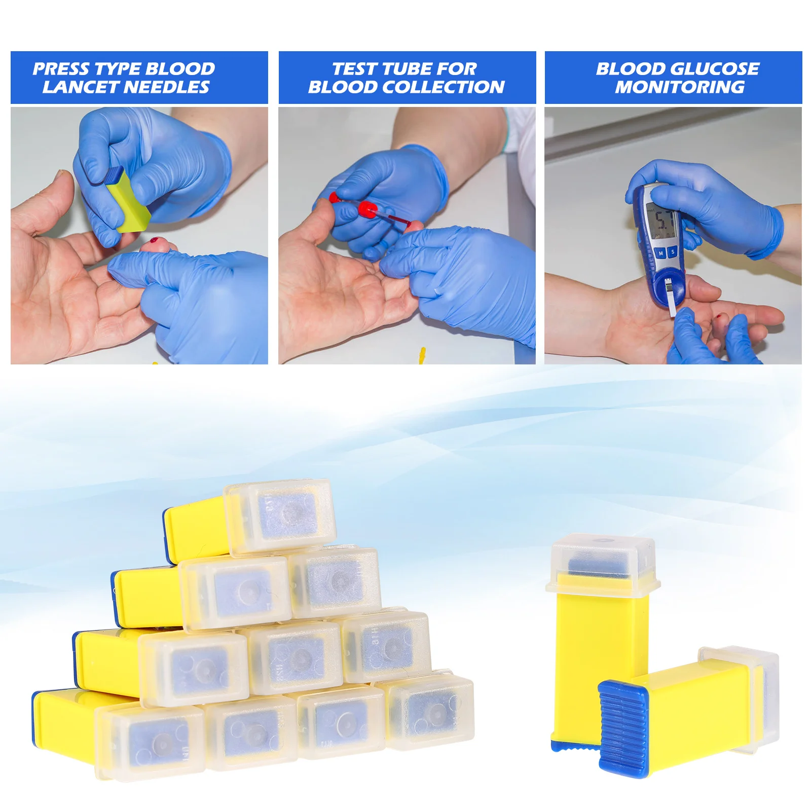 Бансет крови для домашней больницы ручка луча устройство пресс-типа игла сбора