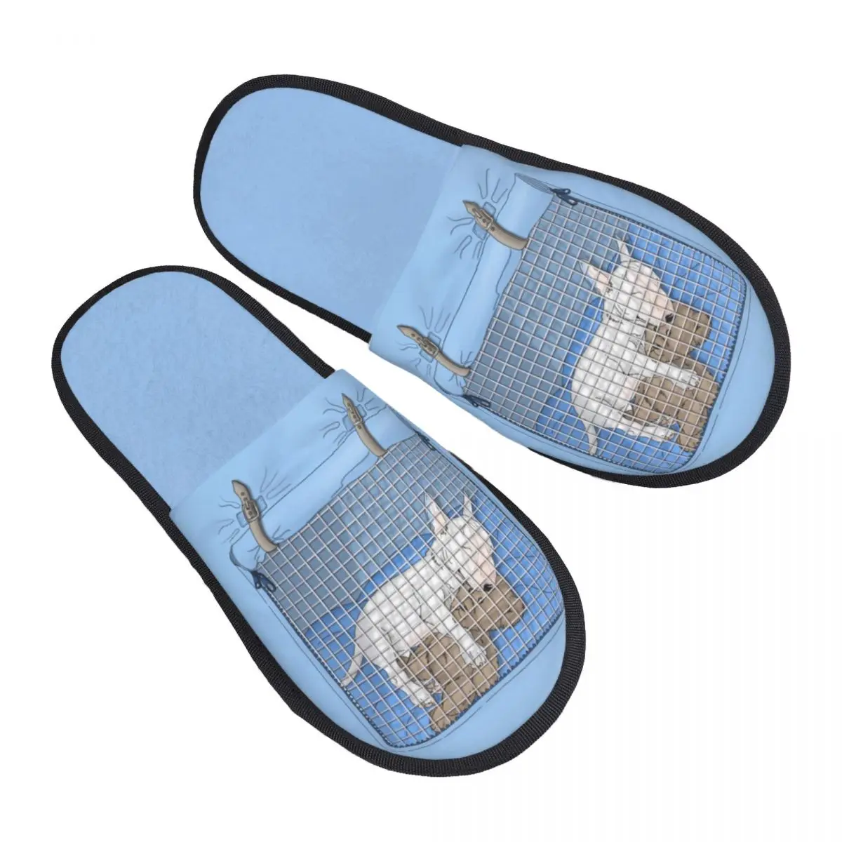 Милые домашние тапочки бультерьера на заказ женские удобные без шнуровки из пены