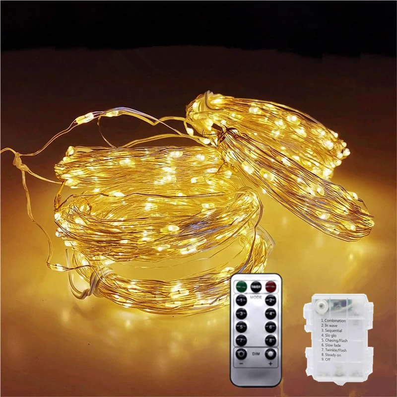 

Camping Decoration Party Garden Lamp Remote Control Fairy String Lamp Waterproof LED Copper Wire Light for DIY Wedding Christmas