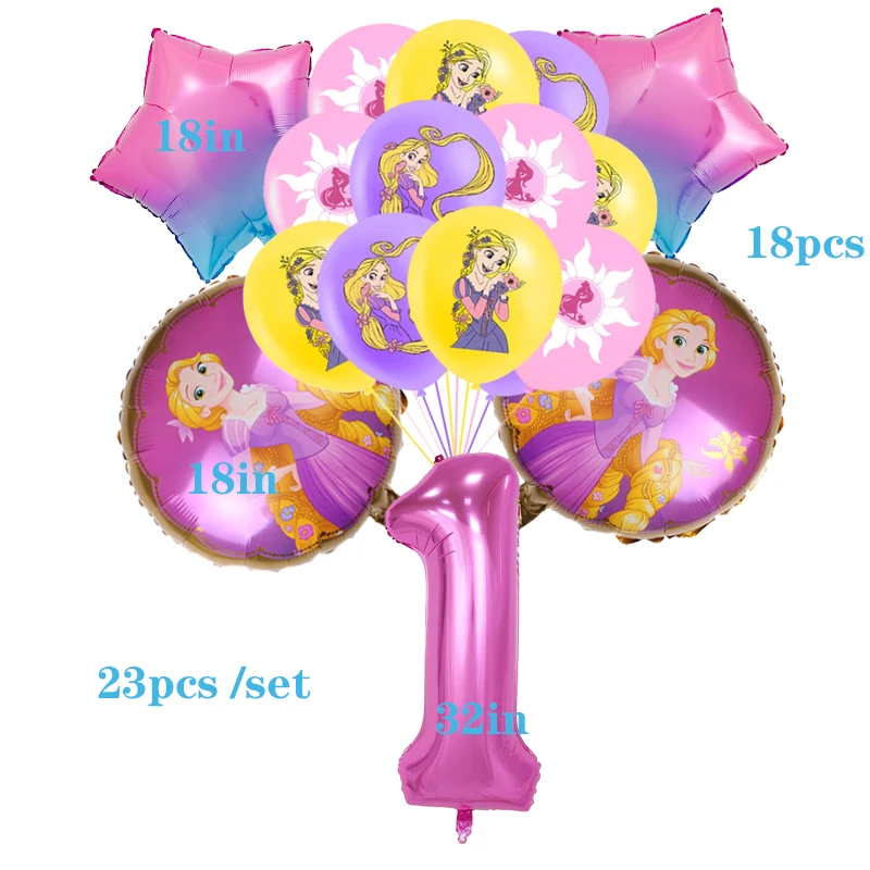 

Запутанная принцесса Рапунцель, украшения для дня рождения, одноразовая бумажная тарелка, чашка, салфетка, воздушный шар для девочек, принадлежности для дня рождения