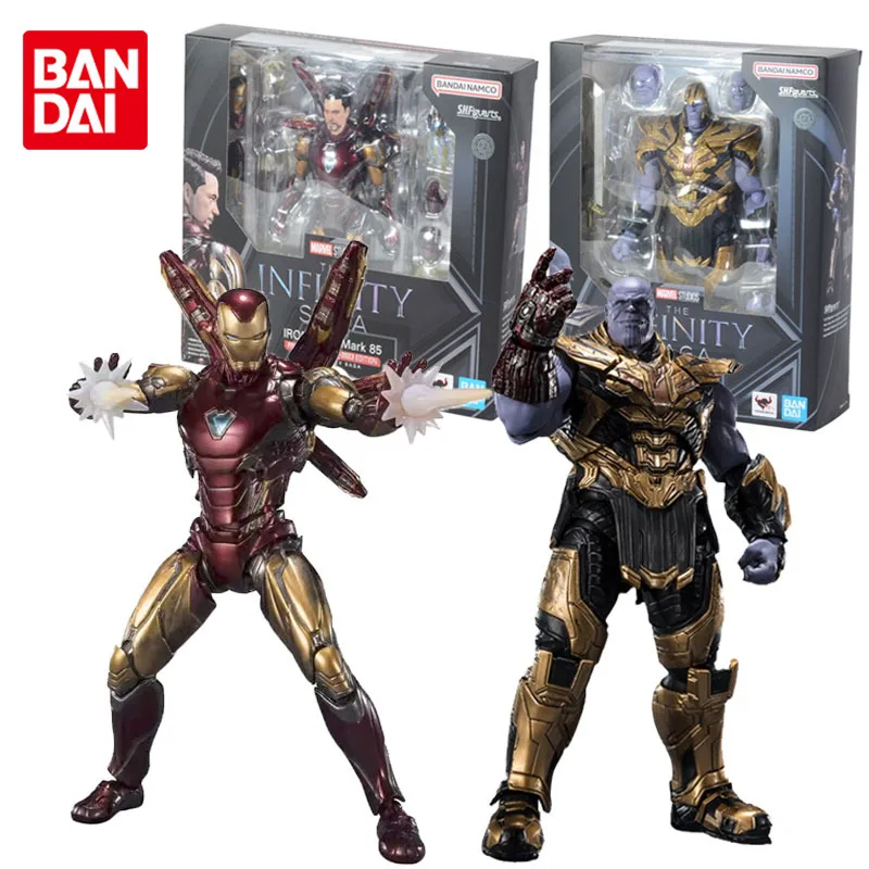 

Фигурки героев мультфильма Bandai S.H. Фигуарт Marvel танос ЖЕЛЕЗНЫЙ ЧЕЛОВЕК Марк 85 лет выпуска 2023 года Бесконечность Сага аниме экшн-фигурки Детские игрушки
