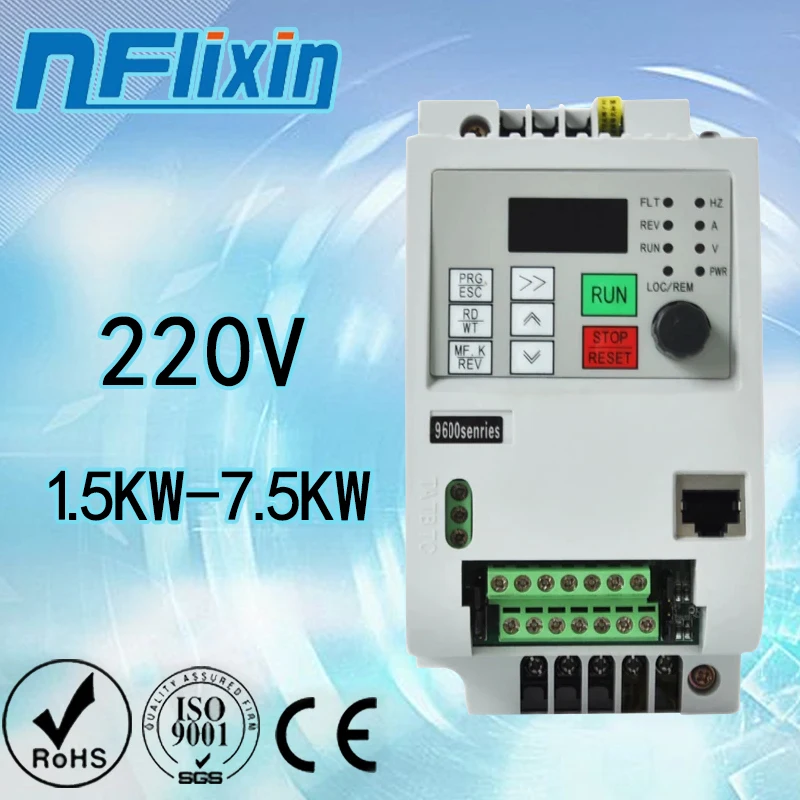 

VFD 1.5KW/2.2KW/4KW Inverter XSY-AT1 Frequency Converter Single-Phase Input and 3-220V Output Motor Speed Controller