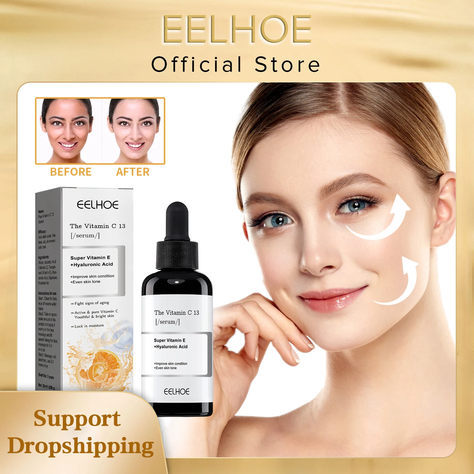 

Vitamin C Serums for Face Whitening Freckle Remove Pigment Melanin Anti Aging Dark Spot Corrector Hyaluronic Acid Facial Essence
