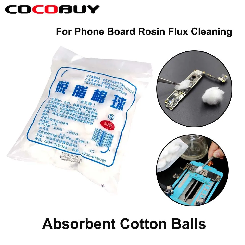 

Phone Repair Cleaning Absorbent Cotton Balls For Cleaning Circuit Boards Rosin Flux Use With PCB Board Washing Water Clean Tools
